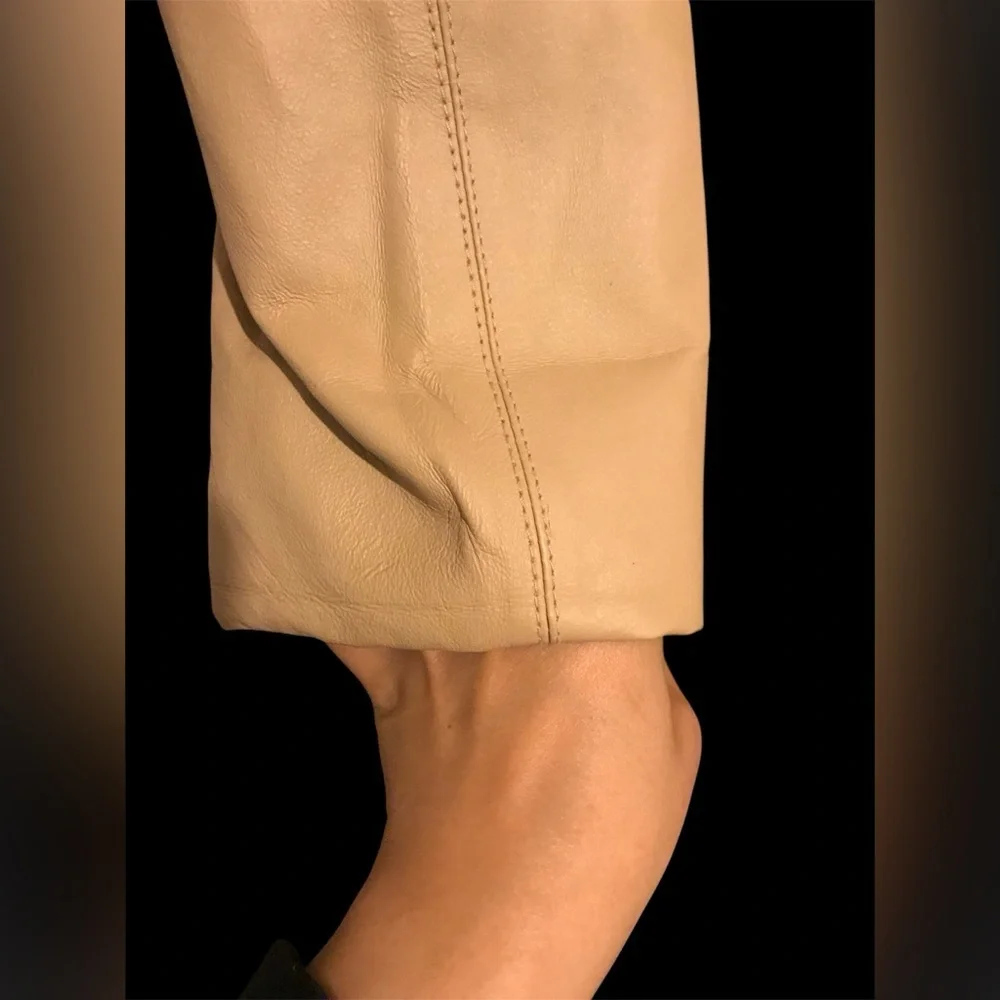 Tan Leather Jacket with Classic Tailoring